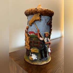 Vintage hand painted Swiss candle